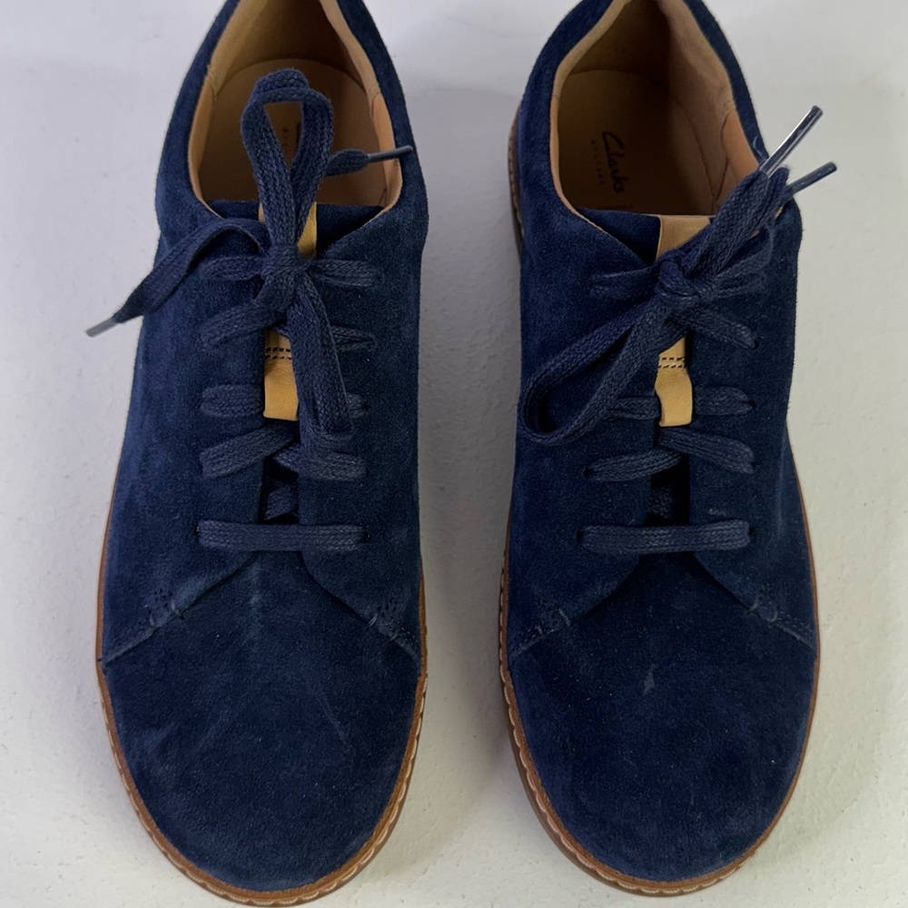 Blue Suede Velvet Clark’s Sneakers Size 10 New - Picture 3 of 6